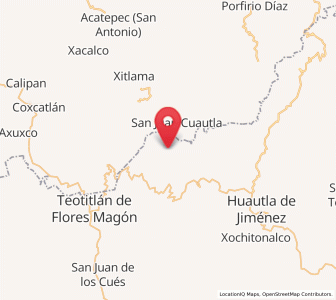 Map of Santiago Texcalcingo, Oaxaca