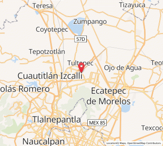 Map of Santiago Teyahualco, México