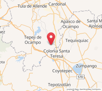 Map of Santiago Tlaltepoxco, Hidalgo