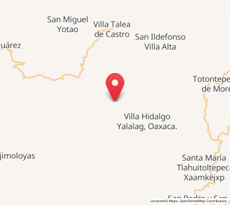 Map of Santiago Zoochila, Oaxaca