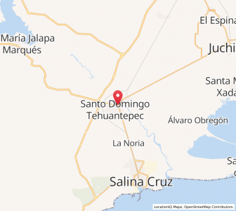 Map of Santo Domingo Tehuantepec, Oaxaca