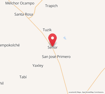 Map of Señor, Quintana Roo