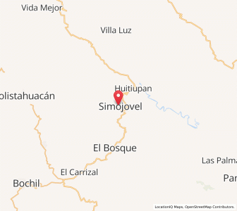 Map of Simojovel de Allende, Chiapas
