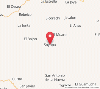 Map of Soyopa, Sonora