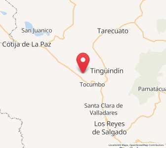 Map of Tacátzcuaro, Michoacán