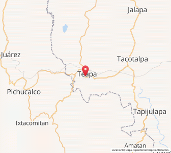 Map of Teapa, Tabasco