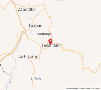 Map of Tecalitlán, Jalisco