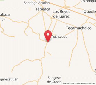 Map of Tepeyahualco, Puebla