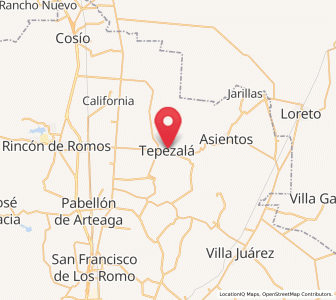 Map of Tepezalá, Aguascalientes