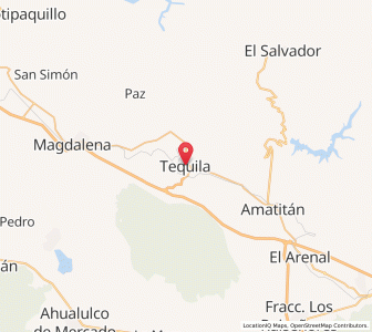 Map of Tequila, Jalisco