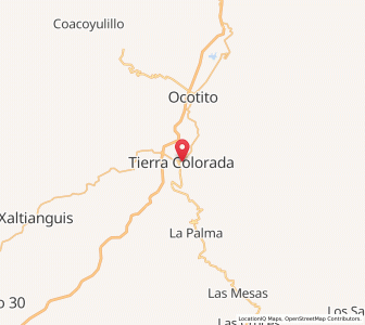 Map of Tierra Colorada, Guerrero