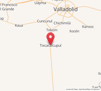 Map of Tixcacalcupul, Yucatán