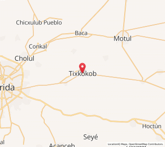 Map of Tixkokob, Yucatán