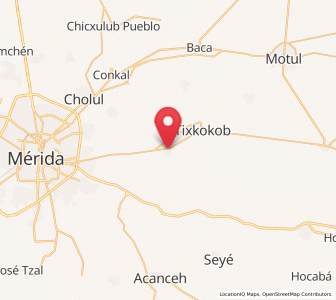 Map of Tixpéhual, Yucatán