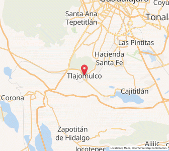 Map of Tlajomulco de Zúñiga, Jalisco