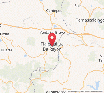 Map of Tlalpujahua de Rayón, Michoacán