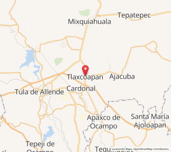 Map of Tlaxcoapan, Hidalgo