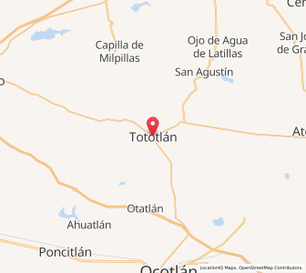 Map of Tototlán, Jalisco