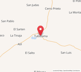 Map of Tubutama, Sonora