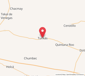 Map of Tunkás, Yucatán
