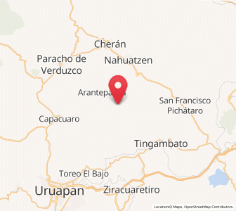 Map of Turícuaro, Michoacán