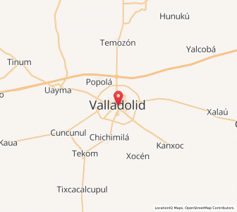 Map of Valladolid, Yucatán