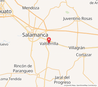 Map of Valtierrilla, Guanajuato