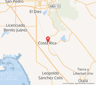 Map of Villa de Costa Rica, Sinaloa