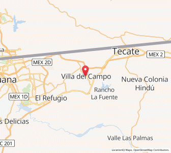 Map of Villa del Campo, Baja California