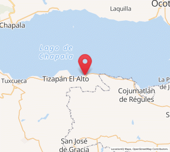 Map of Villa Emiliano Zapata, Jalisco