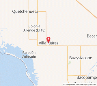 Map of Villa Juárez, Sonora