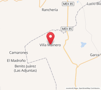Map of Villa Mainero, Tamaulipas