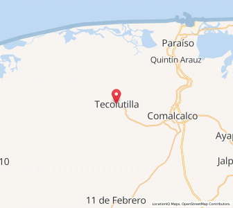 Map of Villa Tecolutilla, Tabasco