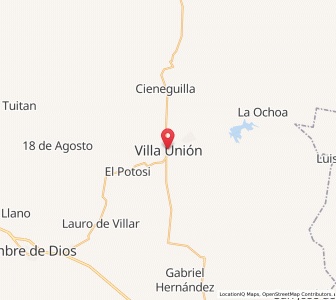 Map of Villa Unión, Durango