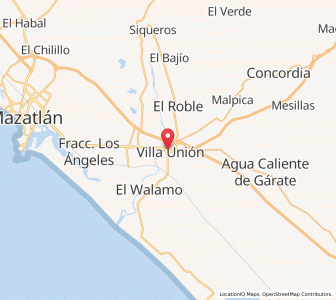 Map of Villa Unión, Sinaloa