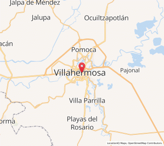 Map of Villahermosa, Tabasco