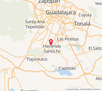 Map of Villas de la Hacienda [Fraccionamiento], Jalisco