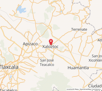 Map of Xaloztoc, Tlaxcala
