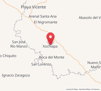 Map of Xochiapa, Veracruz
