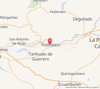 Map of Yurécuaro, Michoacán