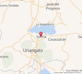 Map of Yuriria, Guanajuato