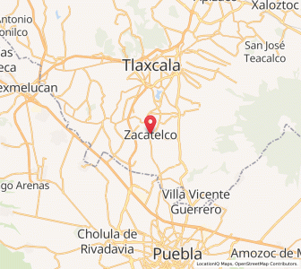 Map of Zacatelco, Tlaxcala