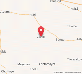 Map of Zavala, Yucatán