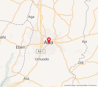 Map of Aba, Abia