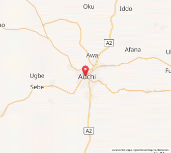 Map of Auchi, Edo