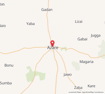 Map of Azare, Bauchi
