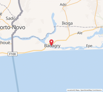 Map of Badagry, Lagos