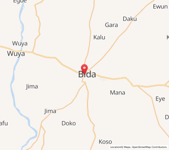 Map of Bida, Niger