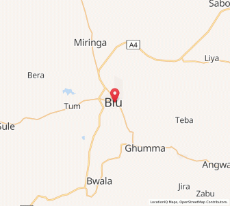 Map of Biu, Borno
