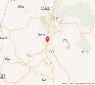 Map of Bukuru, Plateau